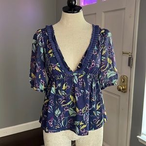 Yumi Kim V-neck Floral Print Top